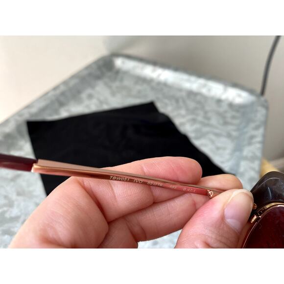 Ted Baker Semi Metal/Plastic Cat Eye Women's Sunglasses Ivory Tortise TBW051 - Picture 7 of 15